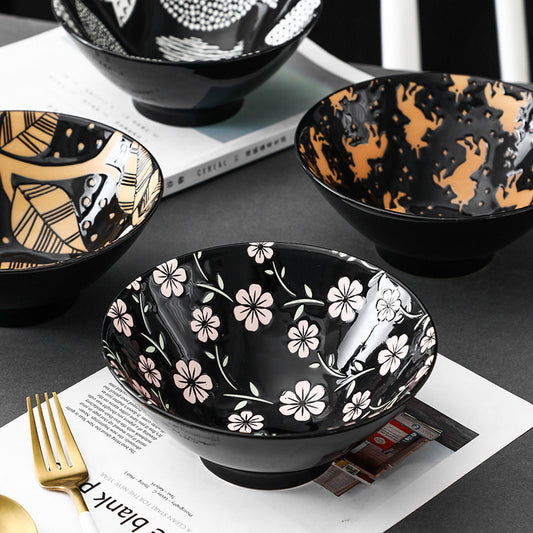 Japanese style underglaze ceramic tableware