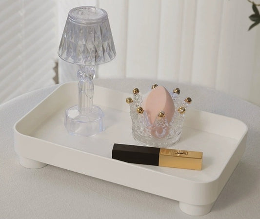 Decorative Tray - White and Wooden
