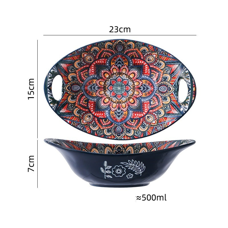 Bohemian Antique Hand-painted Ceramic Tableware