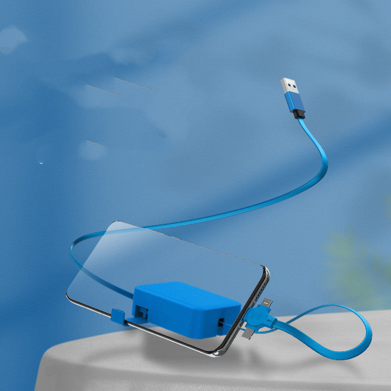 4-In-1 Retractable USB Cable with Phone Stand