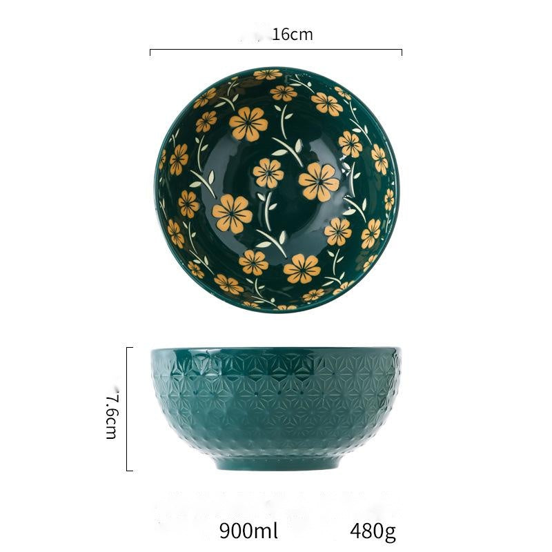 Japanese style underglaze ceramic tableware