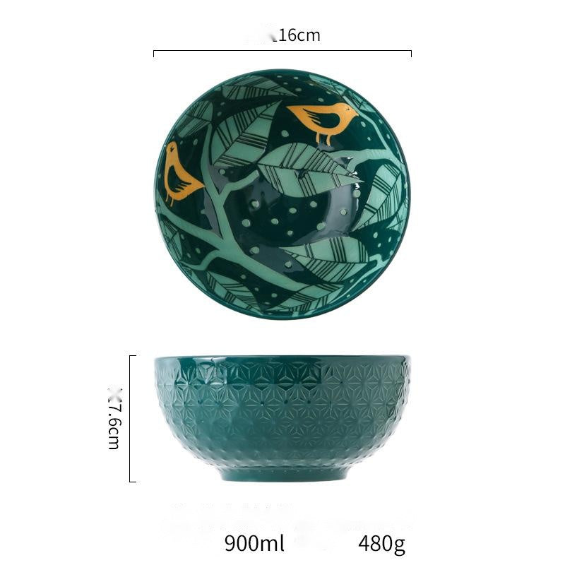 Japanese style underglaze ceramic tableware