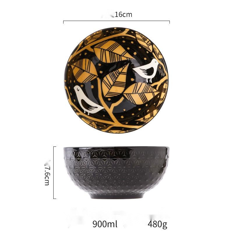 Japanese style underglaze ceramic tableware