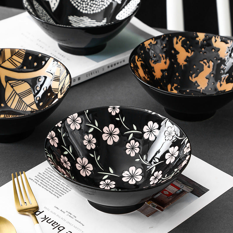 Japanese style underglaze ceramic tableware