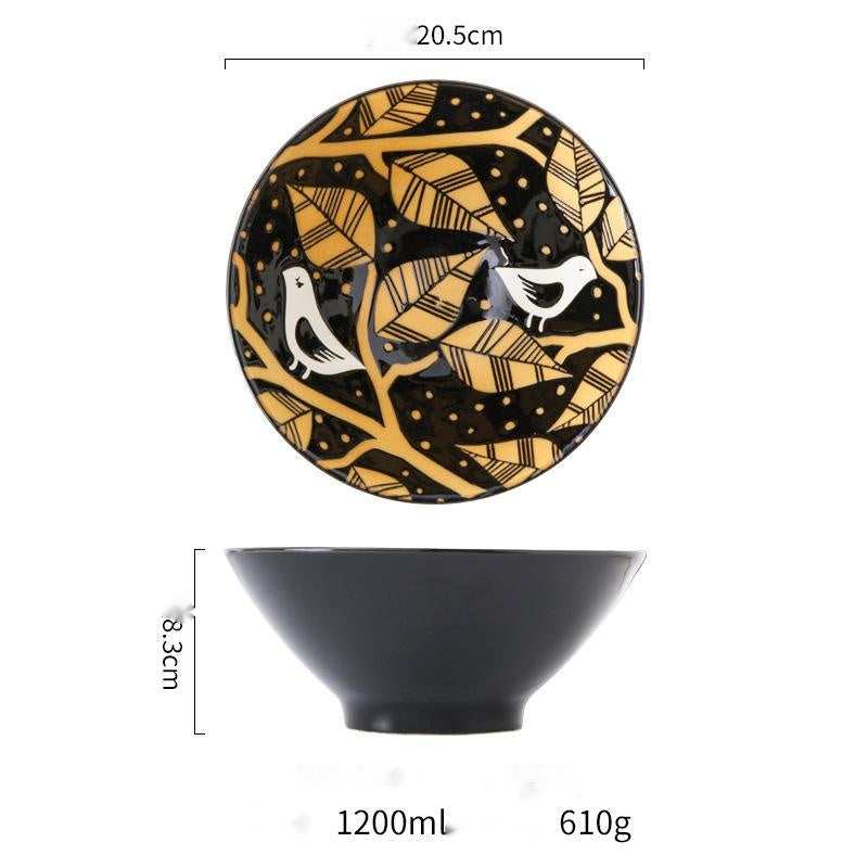 Japanese style underglaze ceramic tableware