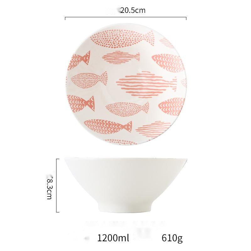 Japanese style underglaze ceramic tableware