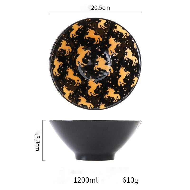 Japanese style underglaze ceramic tableware