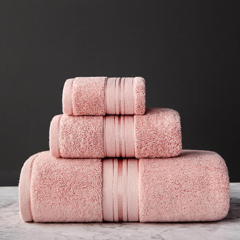 Pure Color Thick Cotton Bath Towel Set Towel