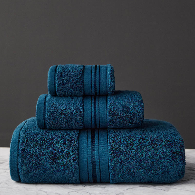 Pure Color Thick Cotton Bath Towel Set Towel