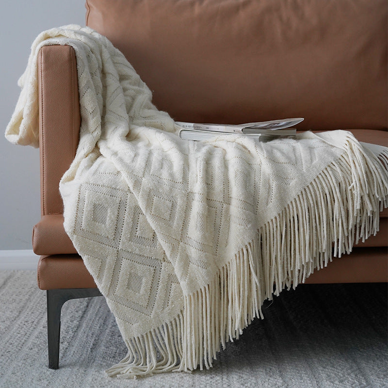 Jacquard Knitted Bed Tail Blanket