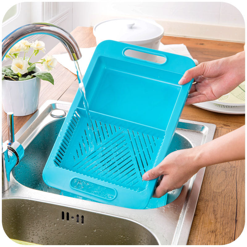 Multifunction Kitchen Chopping Board with Drain Basket