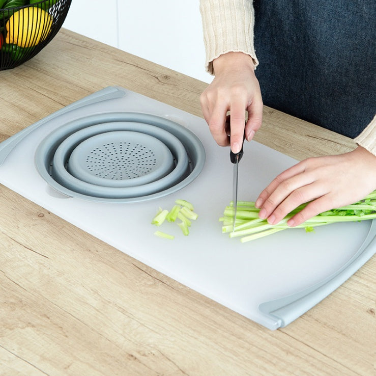 Multi-Functional 3 in 1 Chopping Board with Drain Basket