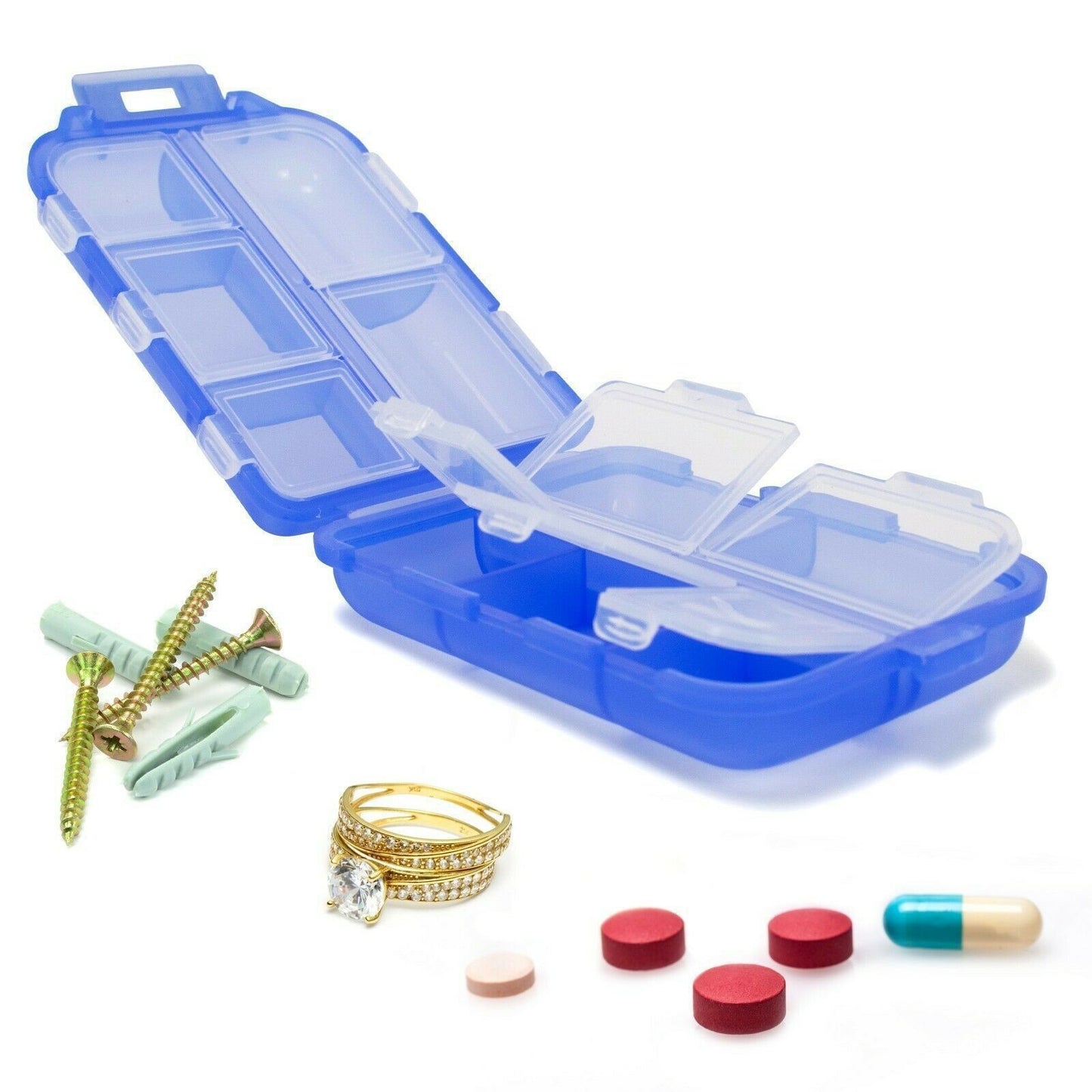 Travel Pill Organizer 10 Grid Portable Container