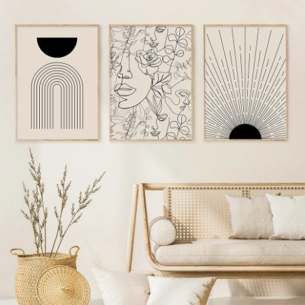 Boho Canvas Abstract Wall Frames