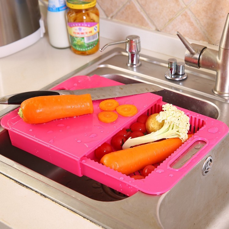 Multifunction Kitchen Chopping Board with Drain Basket