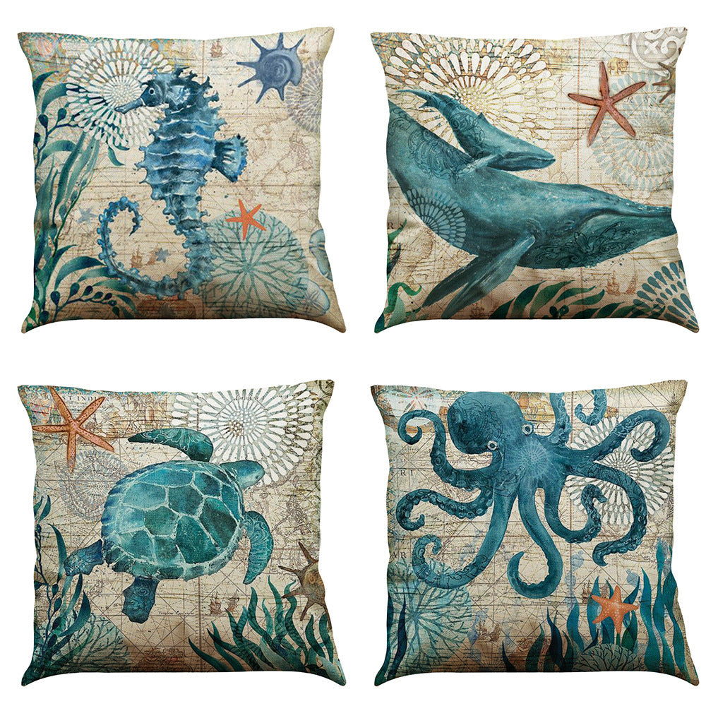 Cushion Covers Sea Turtle Printed Throw Pillow