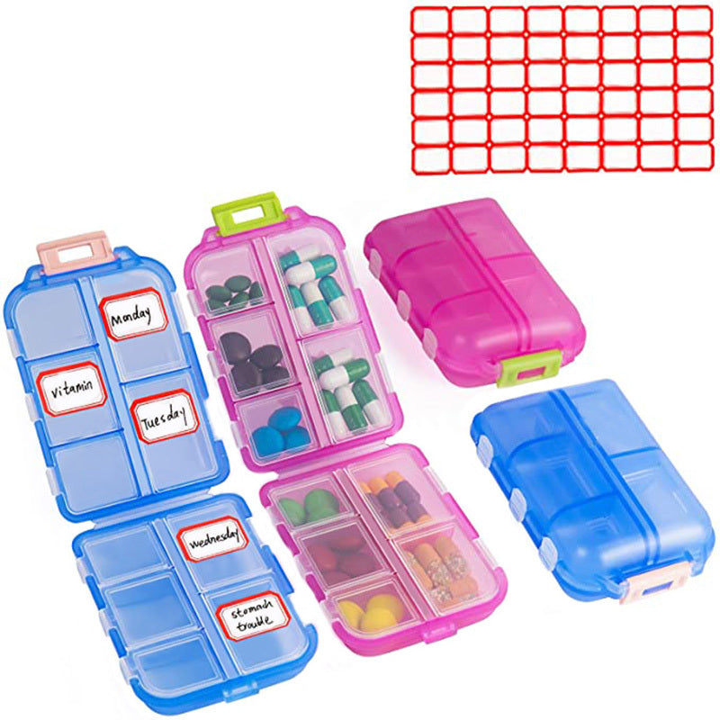 Travel Pill Organizer 10 Grid Portable Container