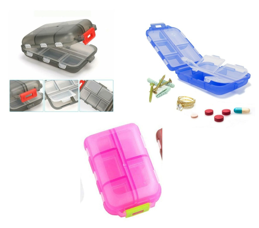 Travel Pill Organizer 10 Grid Portable Container
