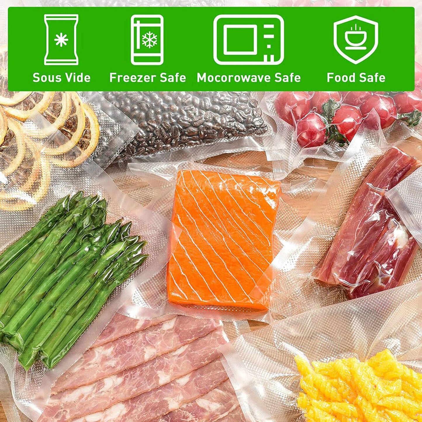 Vacuum Sealer Bags Precut Food Storage