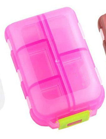 Travel Pill Organizer 10 Grid Portable Container