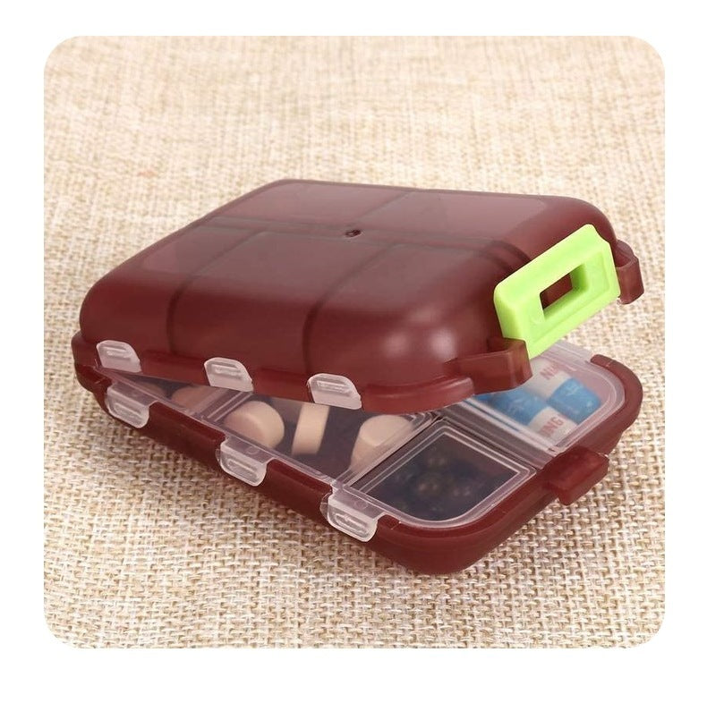 Travel Pill Organizer 10 Grid Portable Container