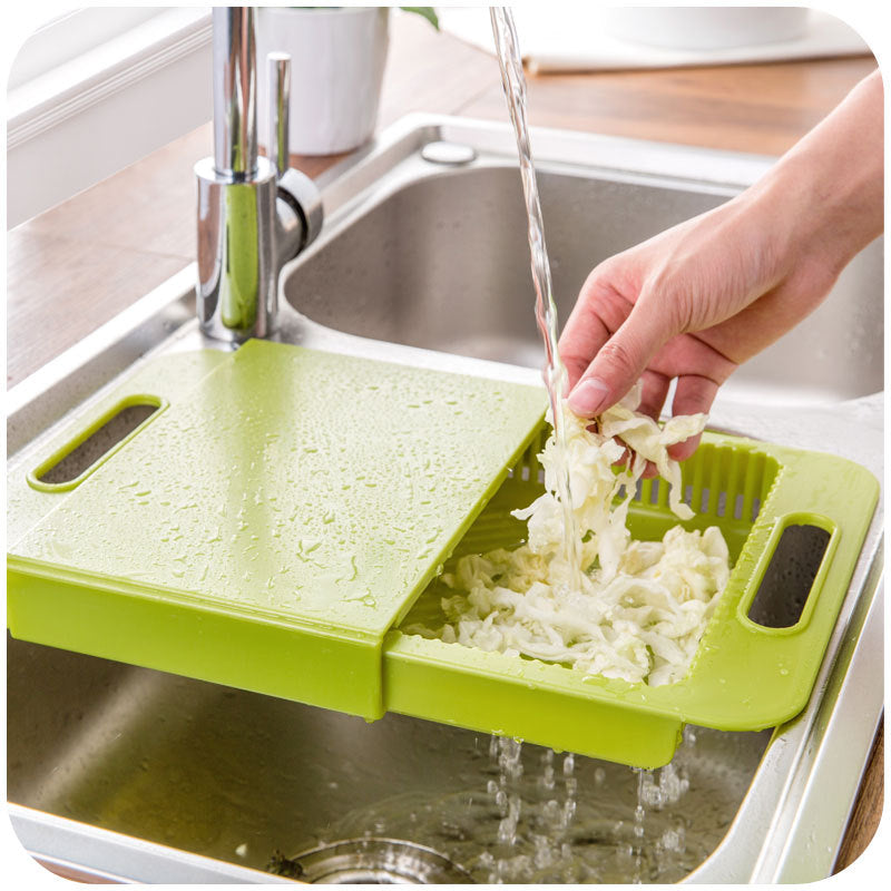 Multifunction Kitchen Chopping Board with Drain Basket