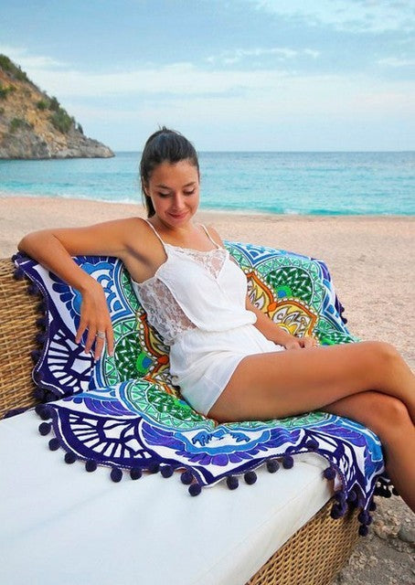 Polygon Printing Tassel Yoga Mat