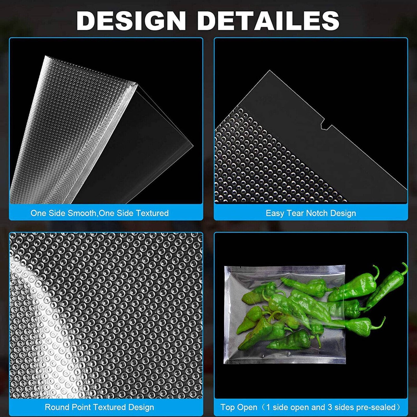 Vacuum Sealer Bags Precut Food Storage