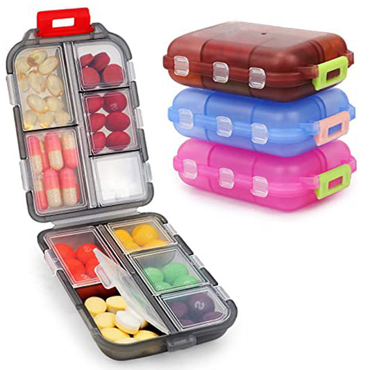 Travel Pill Organizer 10 Grid Portable Container