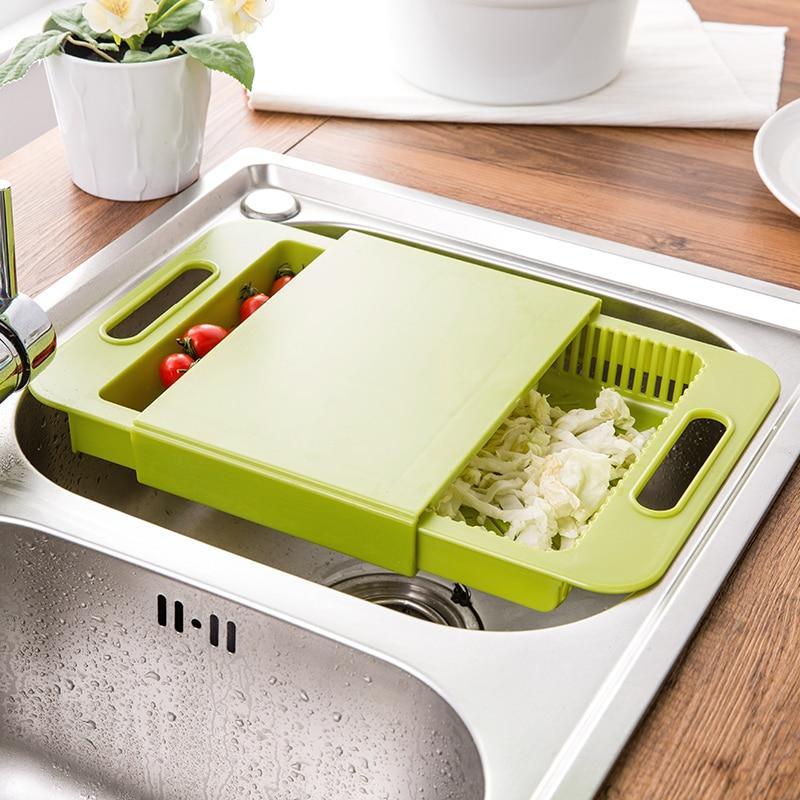 Multifunction Kitchen Chopping Board with Drain Basket
