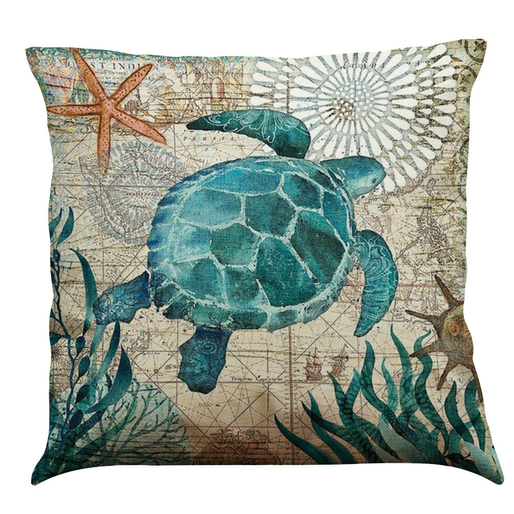 Cushion Covers Sea Turtle Printed Throw Pillow
