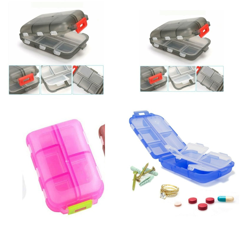 Travel Pill Organizer 10 Grid Portable Container