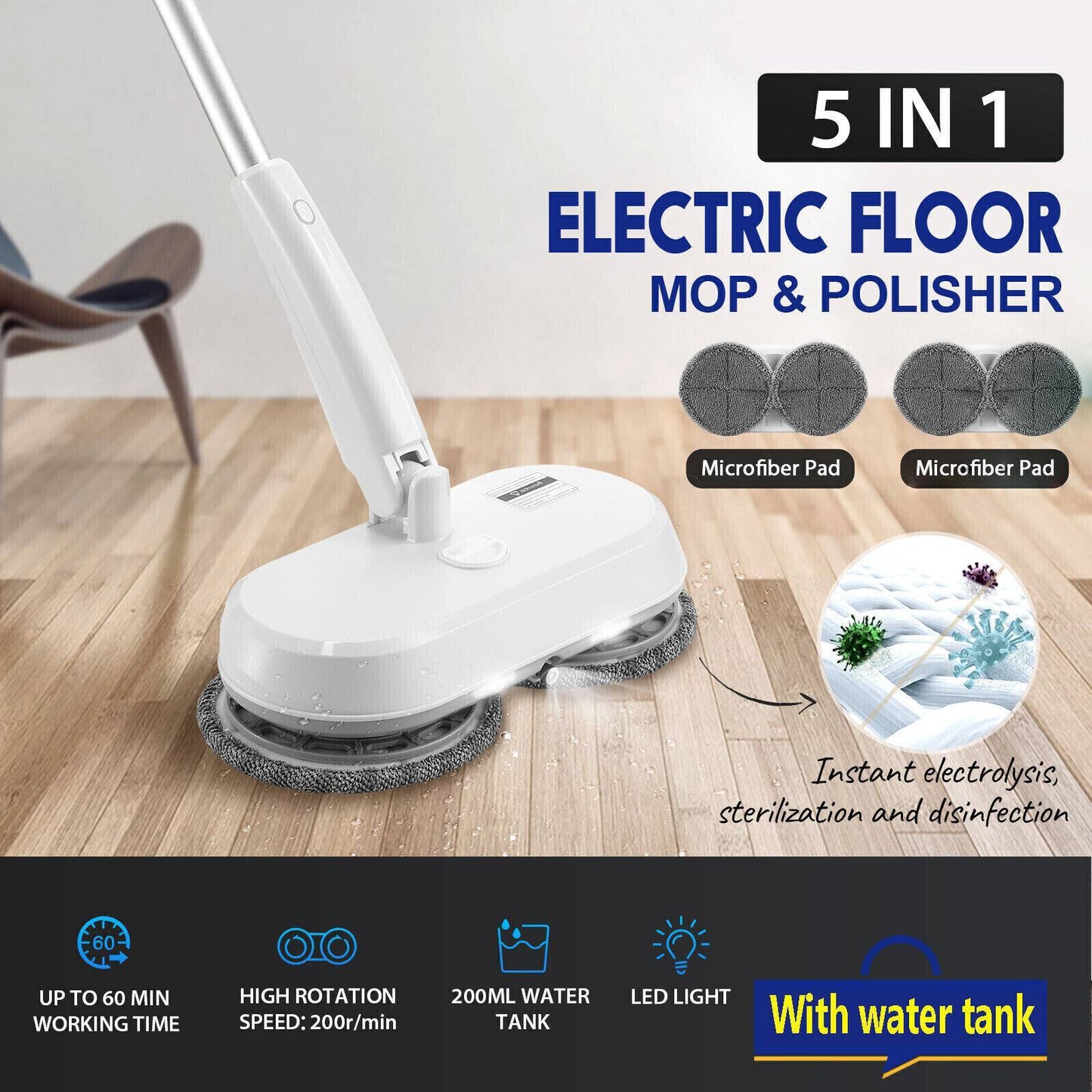 5-In-1 Cordless Electric Mop Cleaner