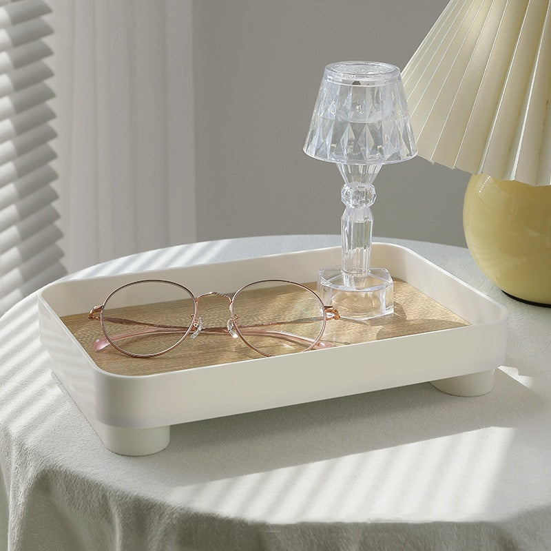 Decorative Tray - White and Wooden