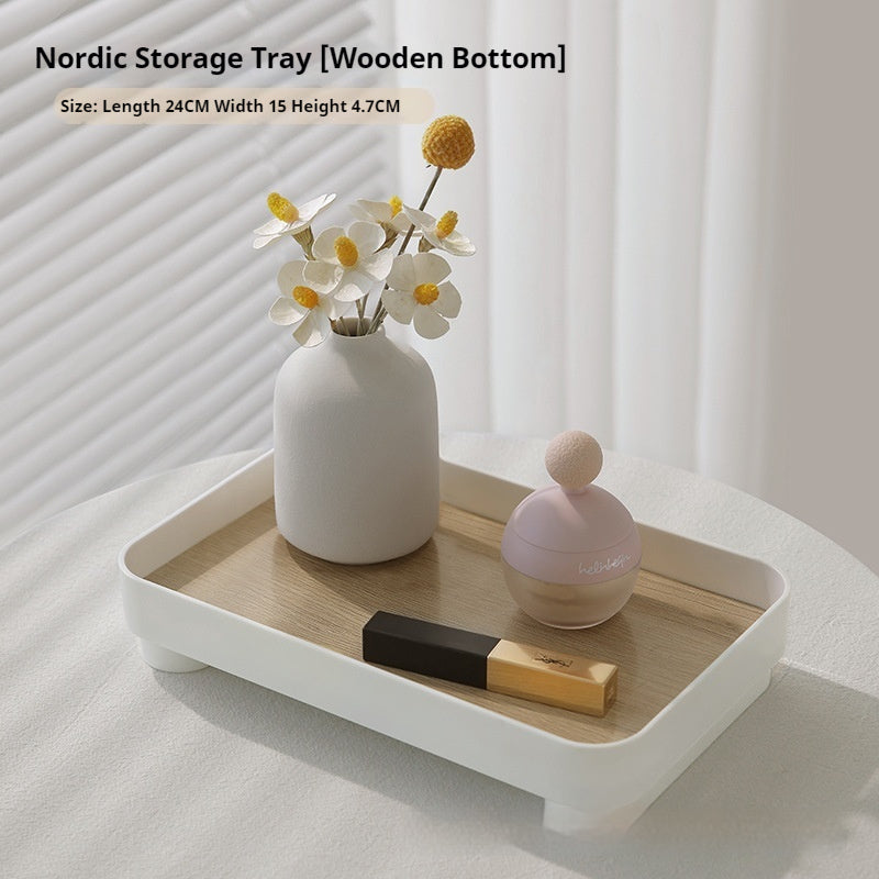 Decorative Tray - White and Wooden