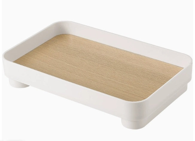 Decorative Tray - White and Wooden