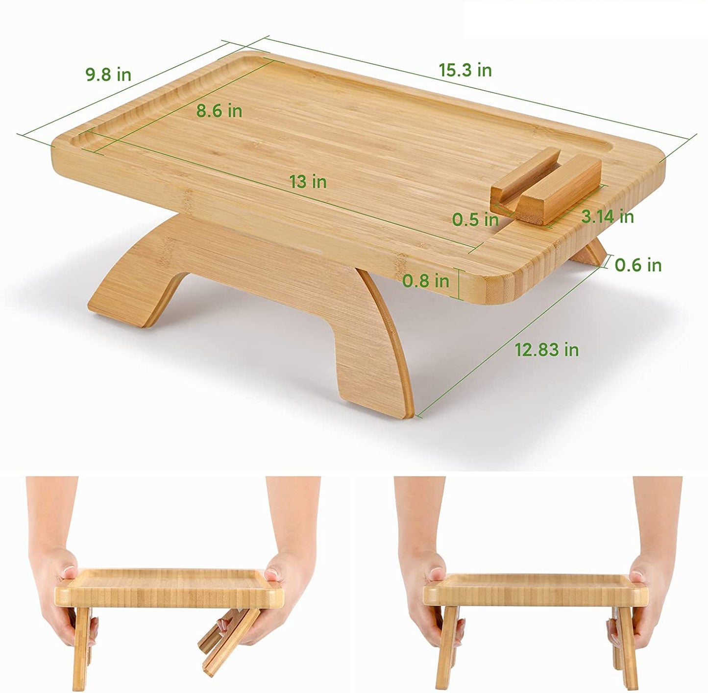 Bamboo Sofa Tray Portable & Folding