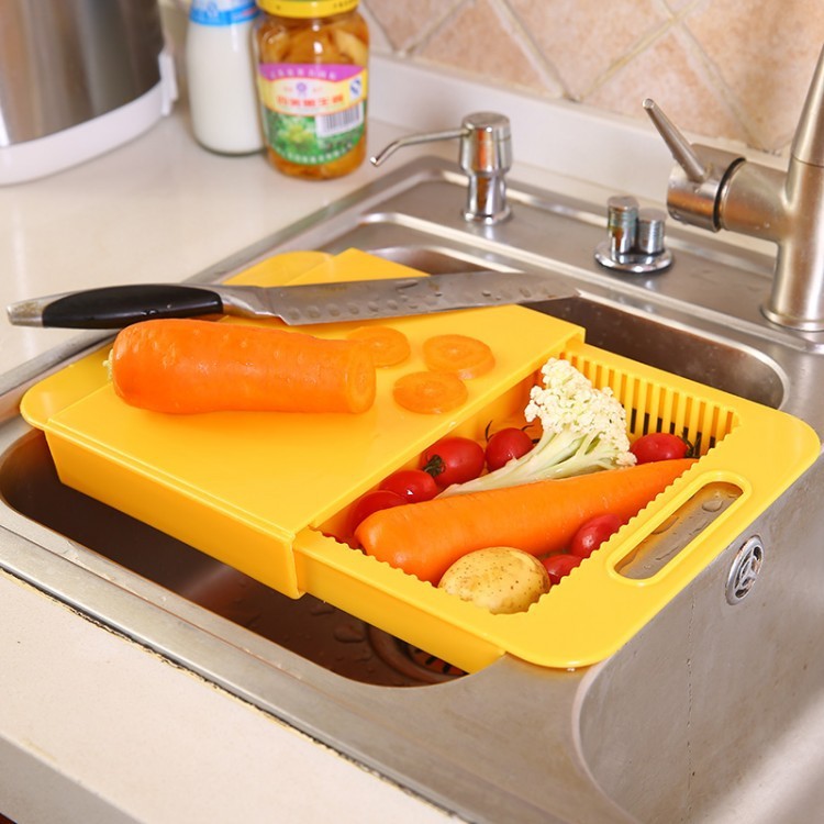 Multifunction Kitchen Chopping Board with Drain Basket
